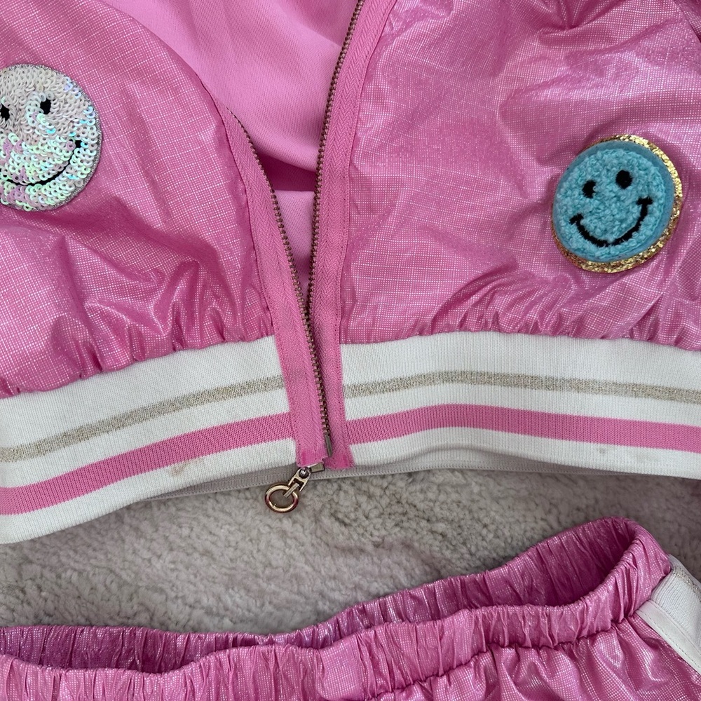 Hannah Banana  Girl's Happy Sequin Multicolor Happy Face
Bomber Jacket - Picture 6 of 7